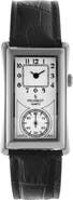Peugeot Vintage Large Rectangular Remote Sweep Leather Watch- 40x24MM