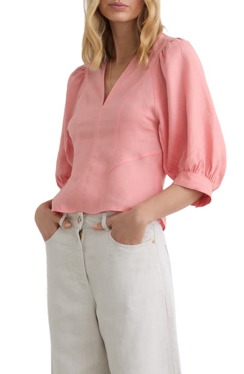 Evie Puff Sleeve Linen Top
