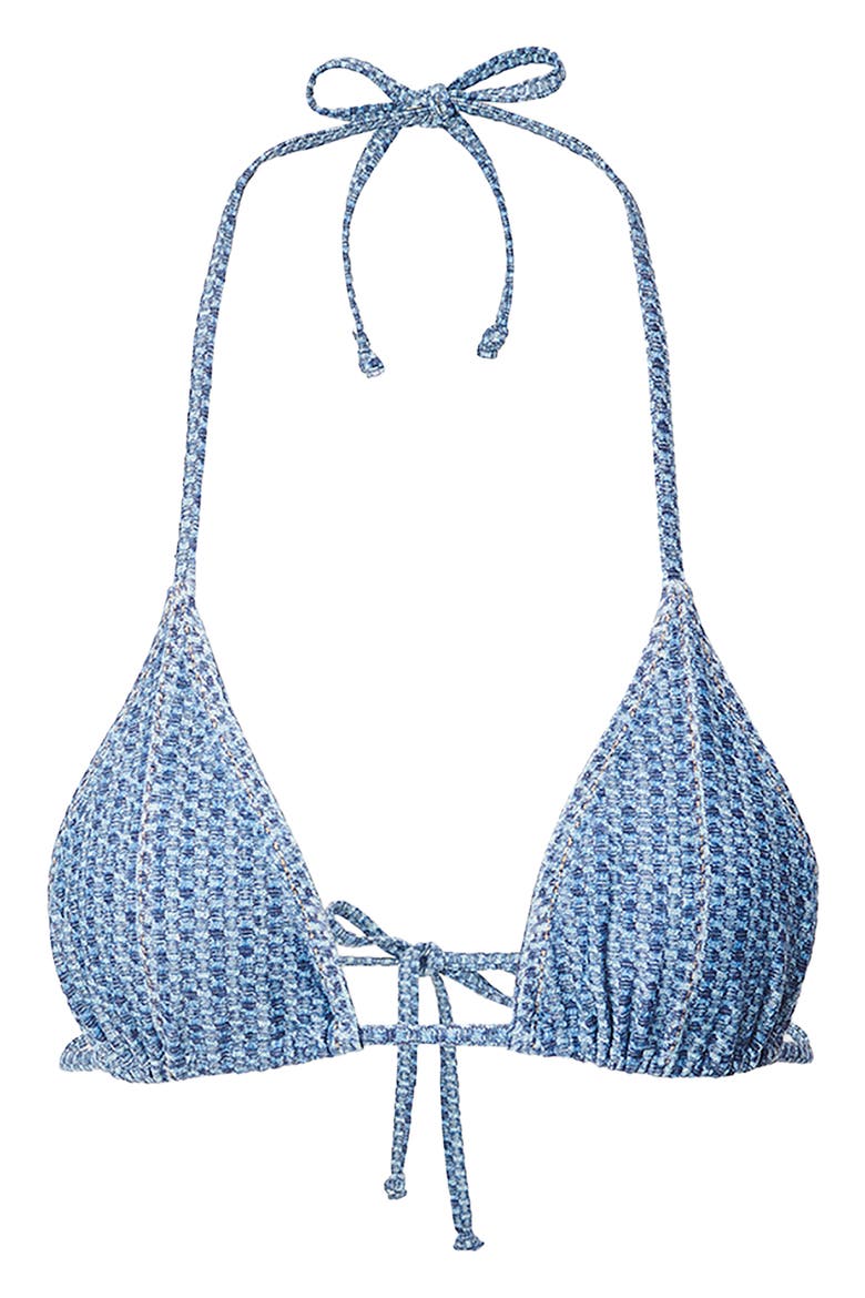 Miramar Faux Denim Bikini Top, Alternate, color, INDIGO