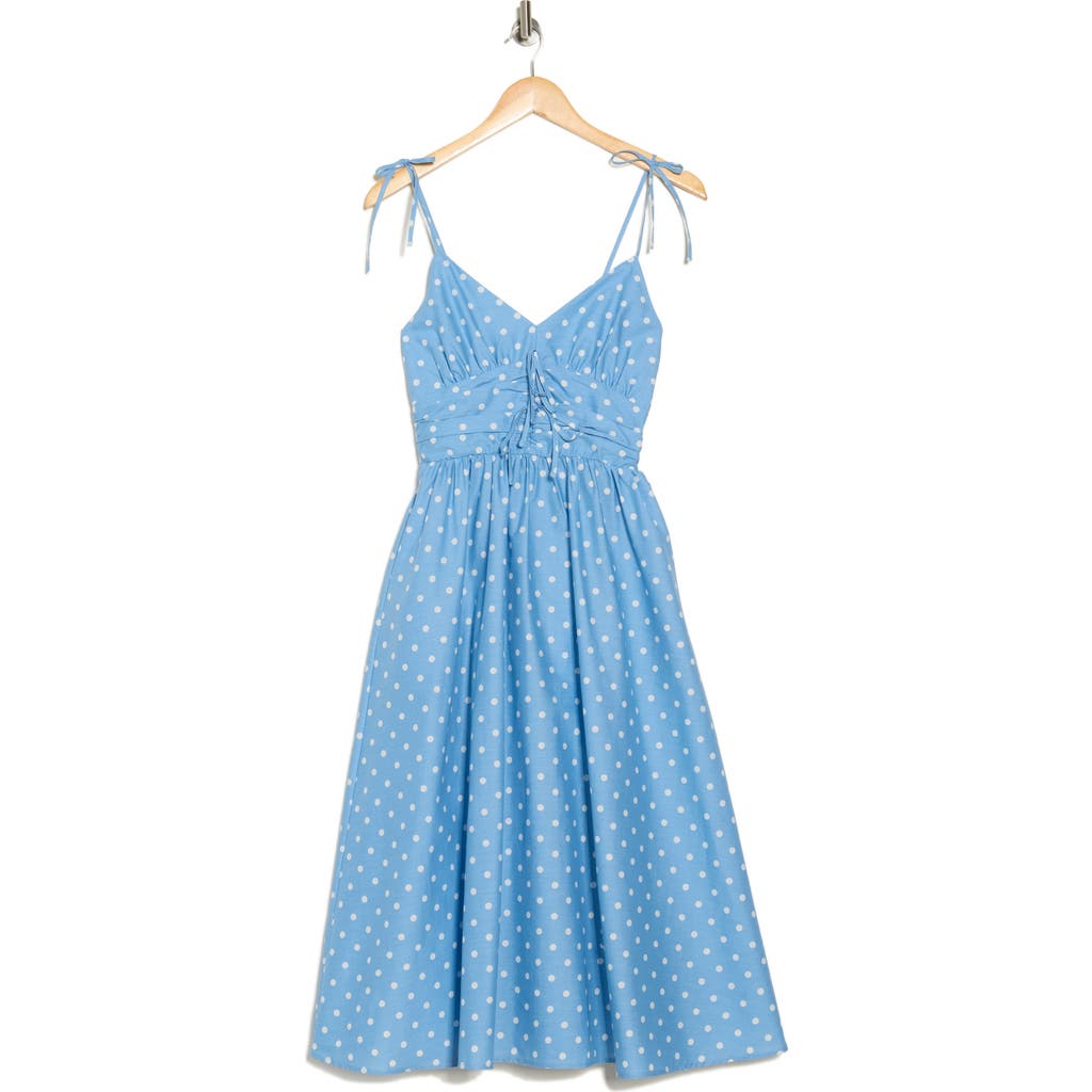 Steve Madden Tie Strap Poplin Midi Dress In Kentucky Blue