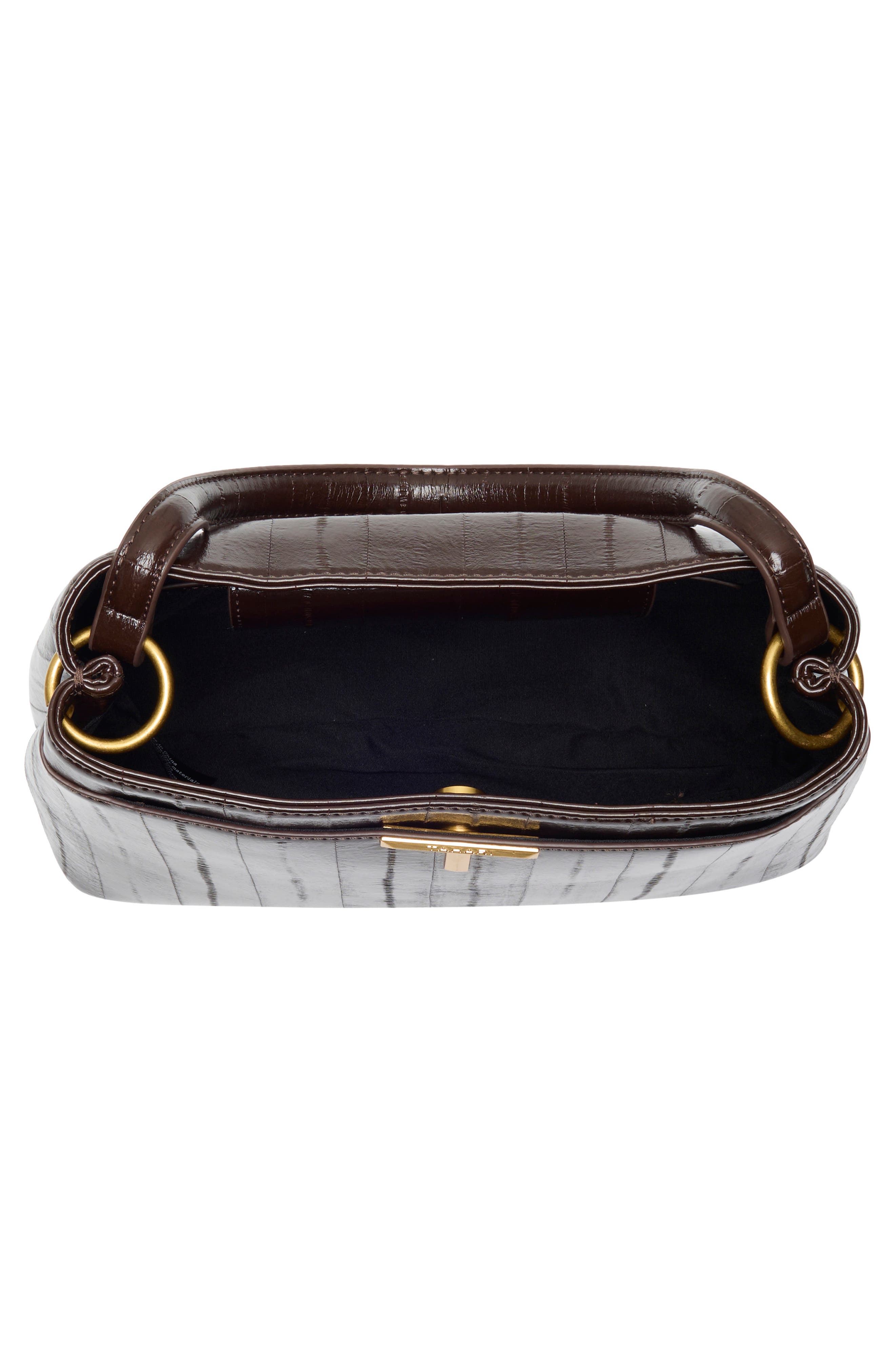 Tahari Keeley Faux Leather Satchel, Alternate, color, Cocoa