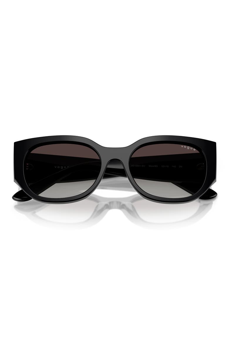 53mm Irregular Sunglasses, Alternate, color, BLACK
