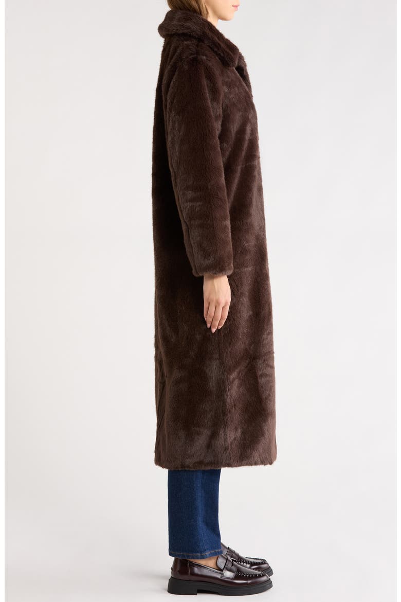 Tory Faux Fur Coat, Alternate, color, CHOCOLATE