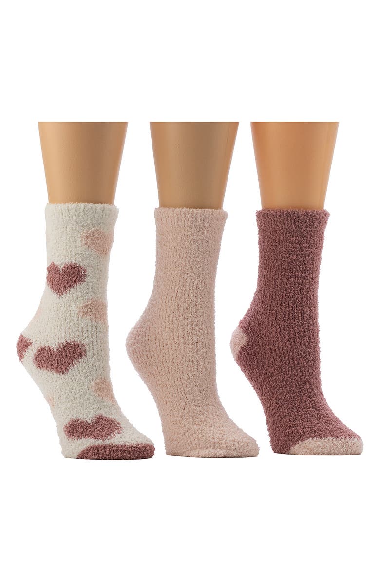 CUDDL DUDS 3-Pack Cozy Crew Socks, Main, color, Nostalgia Rose