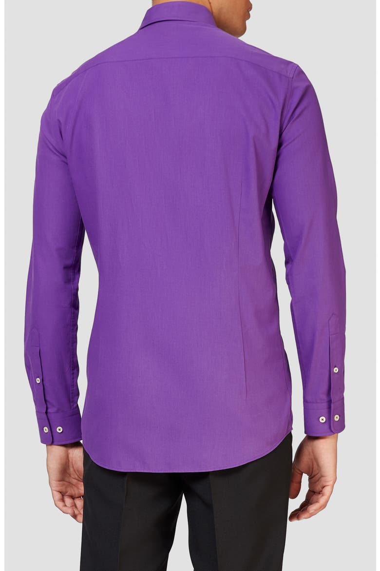 Purple Prince Modern Tailored Fit Wrinkle Resistant Button-Up Shirt, Alternate, color, PURPLE
