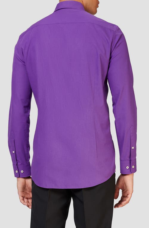 Opposuits Purple Prince Modern Tailored Fit Wrinkle Resistant Button-up Shirt In Purple