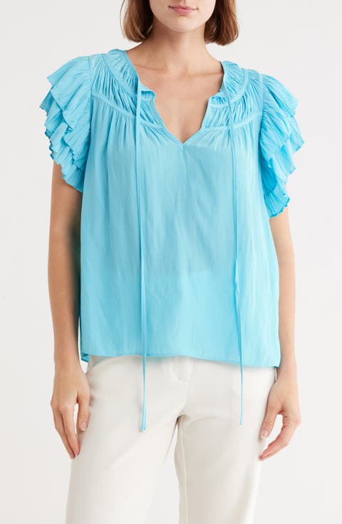 Sue Ruffle Sleeve Top