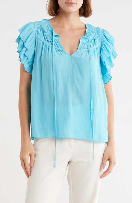 Ramy Brook Sue Ruffle Sleeve Top