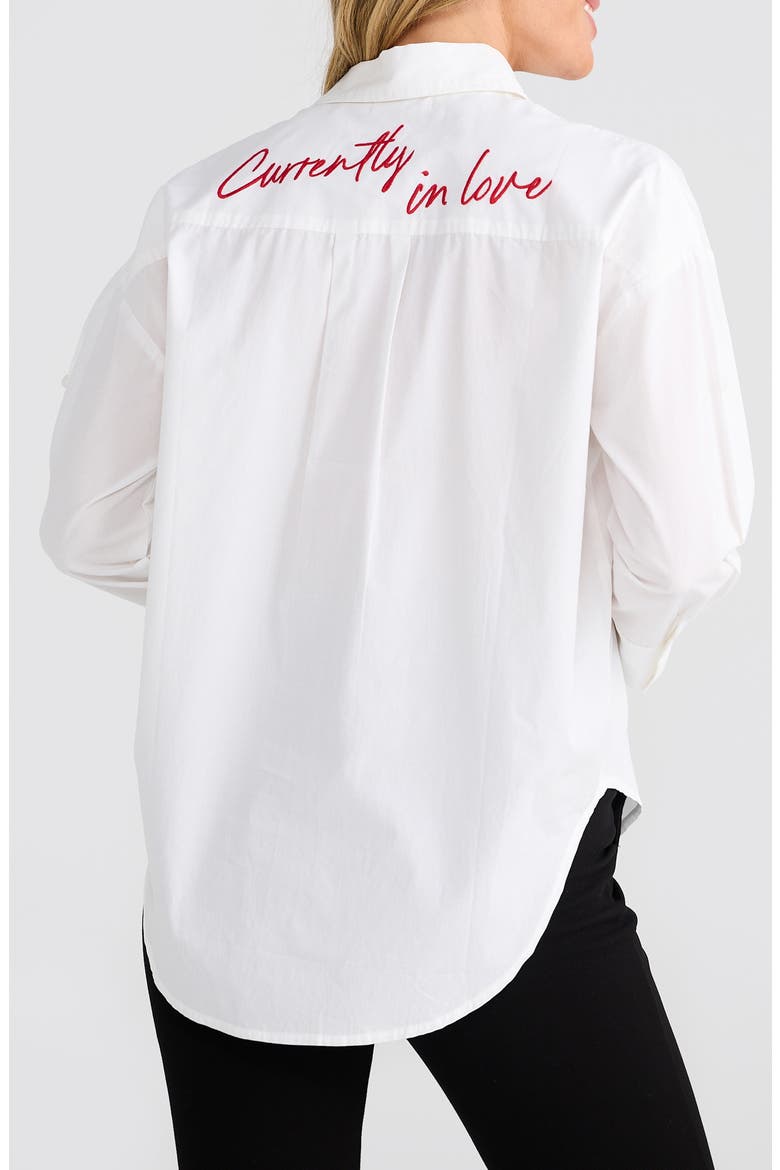 Thea Cotton Shirt, Alternate, color, WHITE IN LOVE