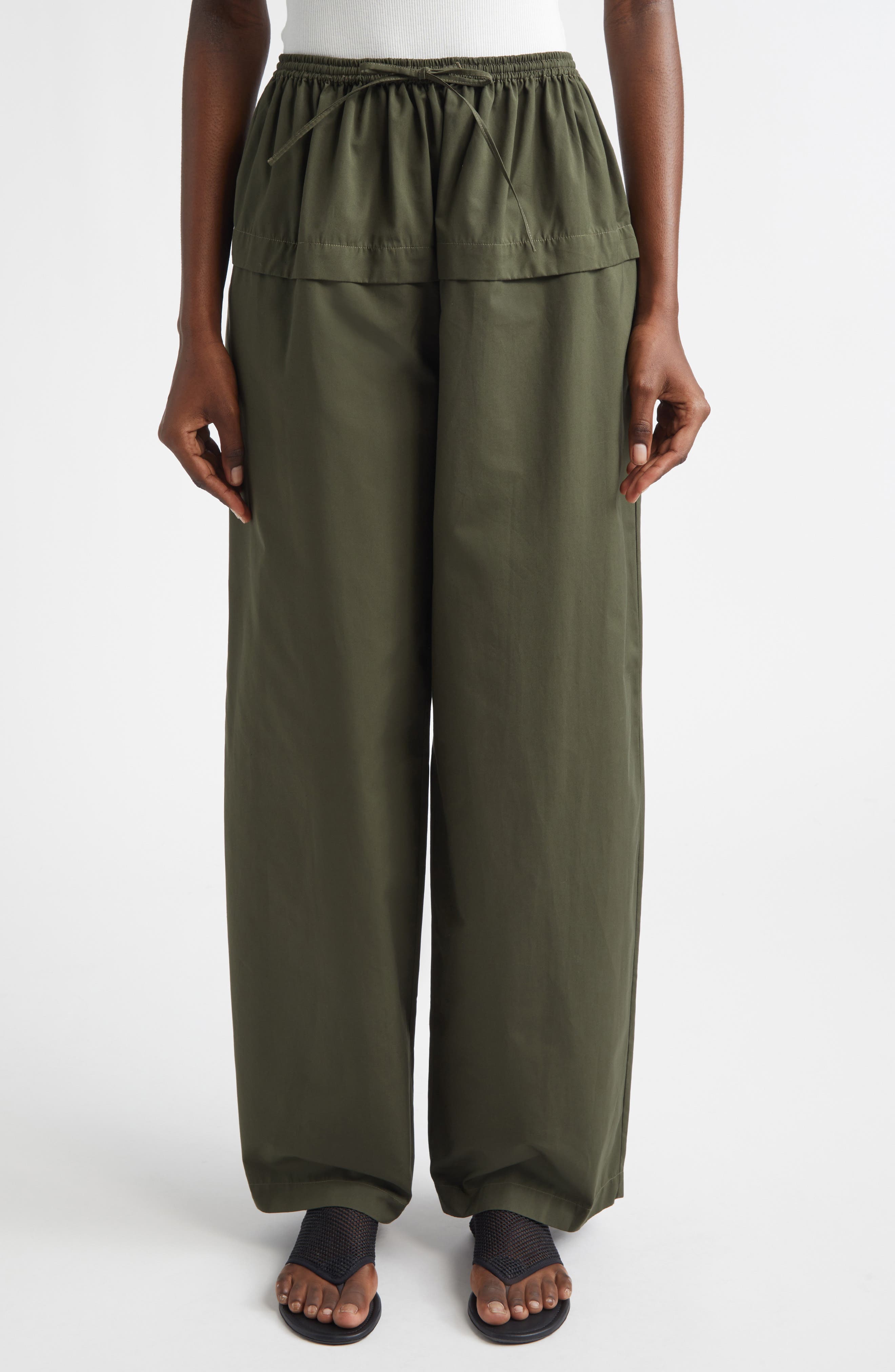 Cotton Peplum Pants