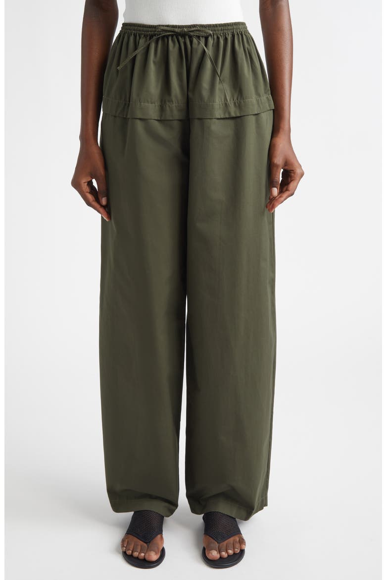Cotton Peplum Pants, Main, color, OLIVE