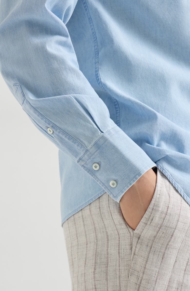 Brunello Cucinelli Chambray shirt, Alternate, color, Medium Denim