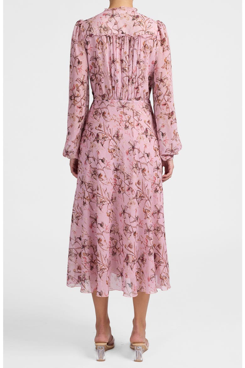 Amal Long Sleeve Midi Dress in Floral Georgette, Alternate, color, Sweet Pink
