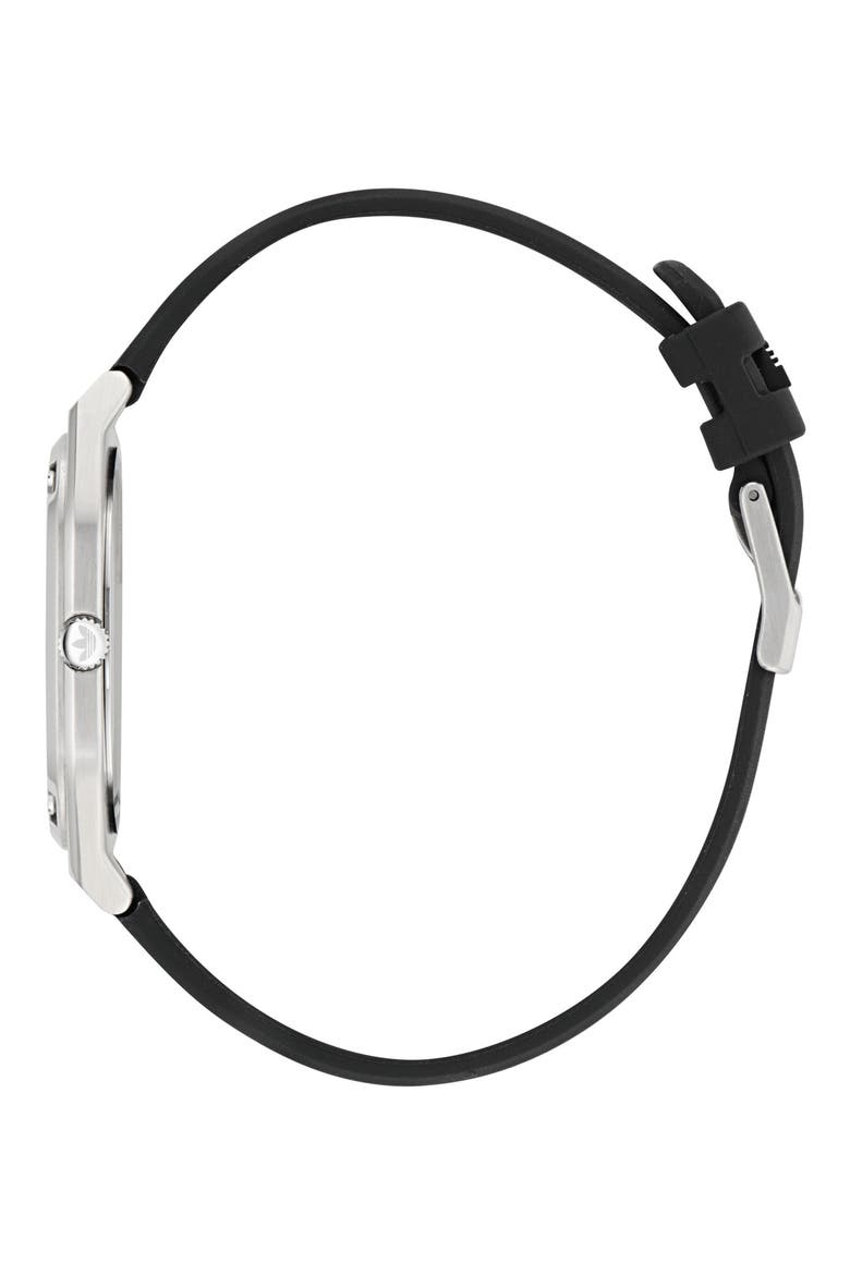City Tech Thin Silicone Strap Watch, 39mm, Alternate, color, BLACK