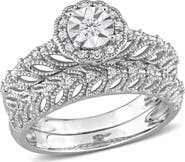Julianna B. Diamond Floral Halo Bridal Ring Set