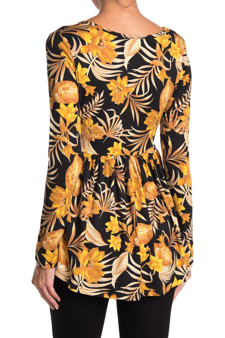 Long Sleeve Floral Printed Blouse, Alternate, color, MYRTLE