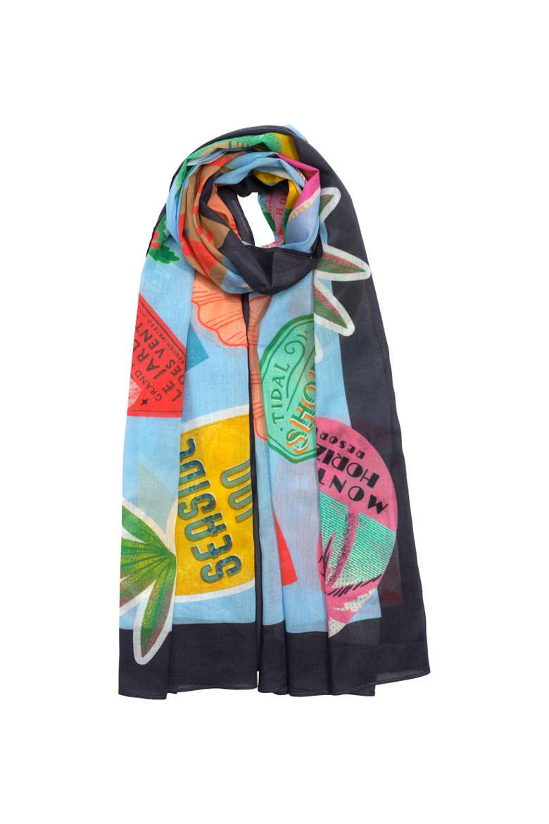 Travel Stickers Sarong, Alternate, color, Multi