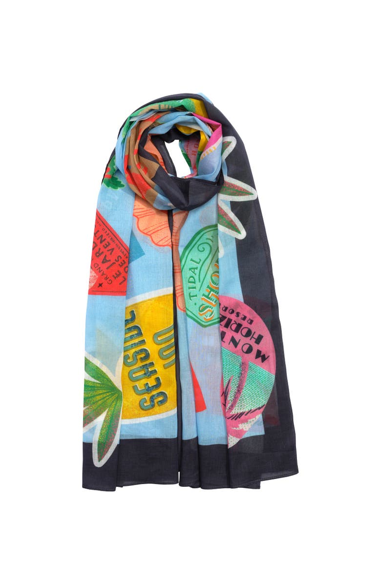 Echo Travel Stickers Sarong, Alternate, color, Multi