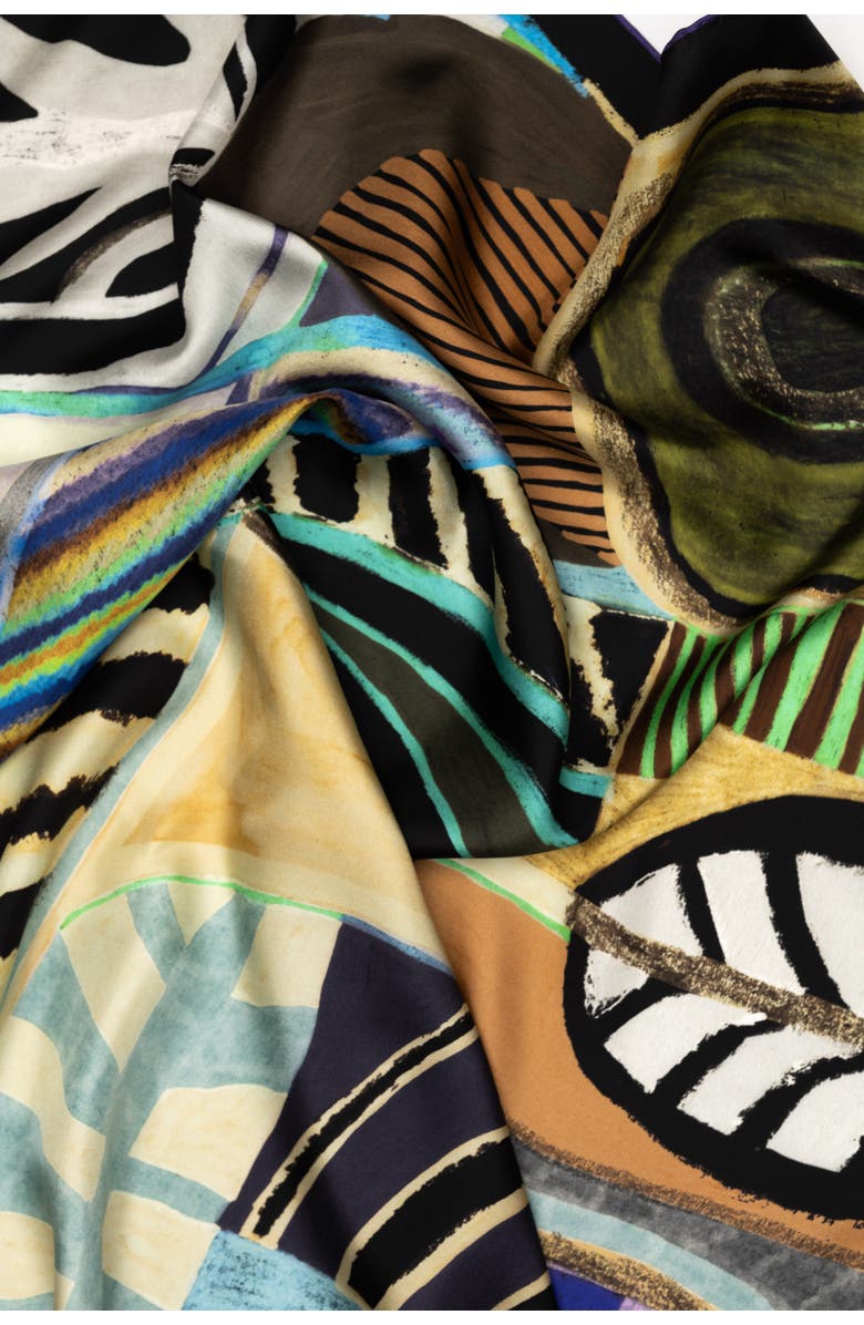 Elizabetta Nicola - Silk Foulard, Alternate, color, Blue And Plum