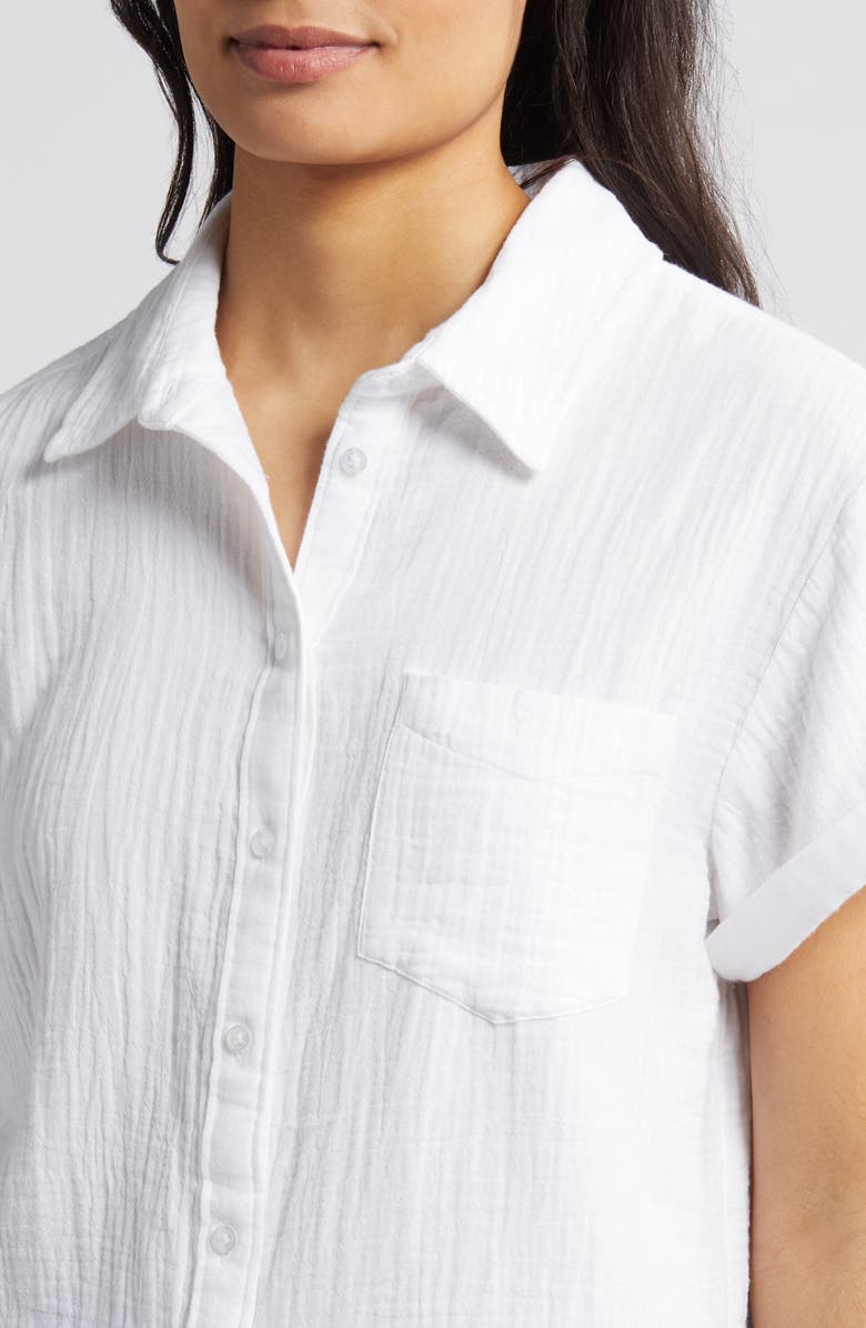 Caslon<sup>®</sup> Cotton Gauze Camp Shirt, Alternate, color,