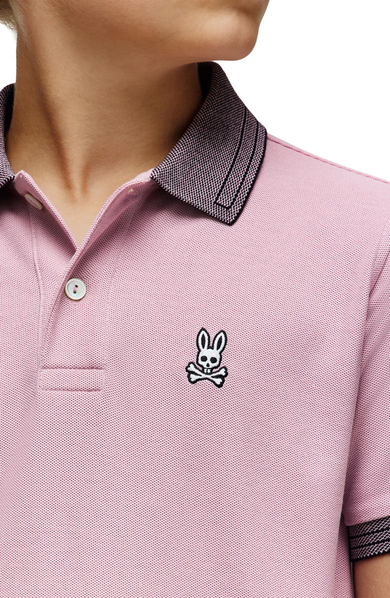 Psycho Bunny Kids' Murphy Pima Cotton Piqué Polo, Alternate, color, Mauve Shadows