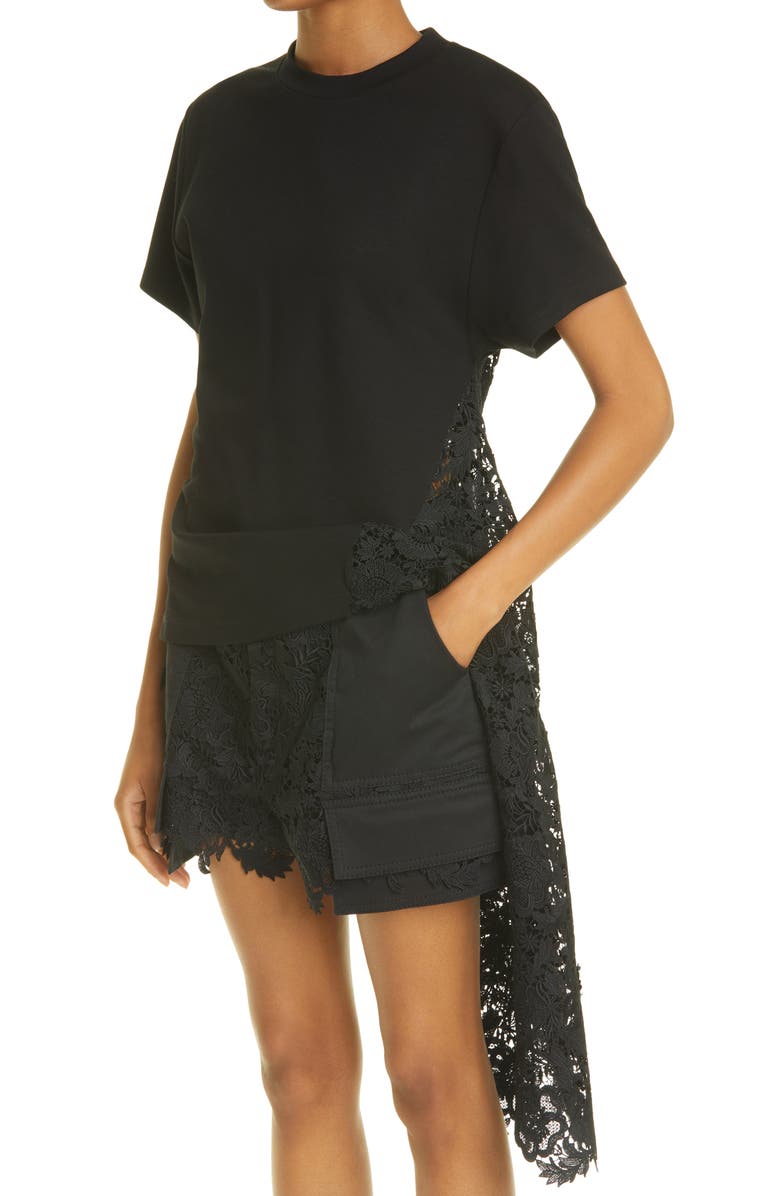 MONSE Lace Drawstring T-Shirt, Alternate, color, 