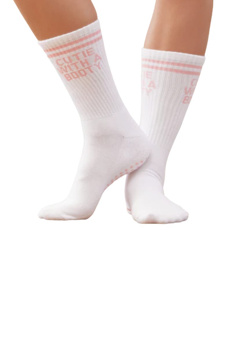 Souls. Cutie Crew Grip Socks, Main, color, White