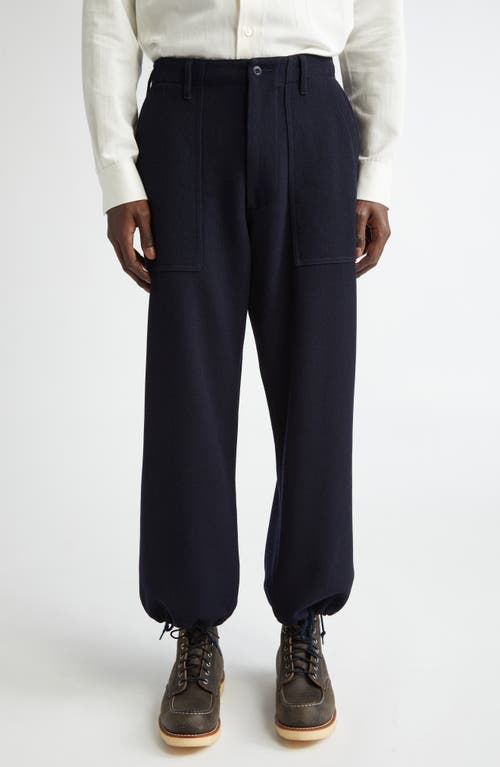 Beams Mil Utility Wool Serge Trousers In Navy 79
