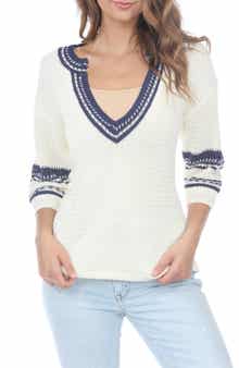 V-Neck Stripe Sweater