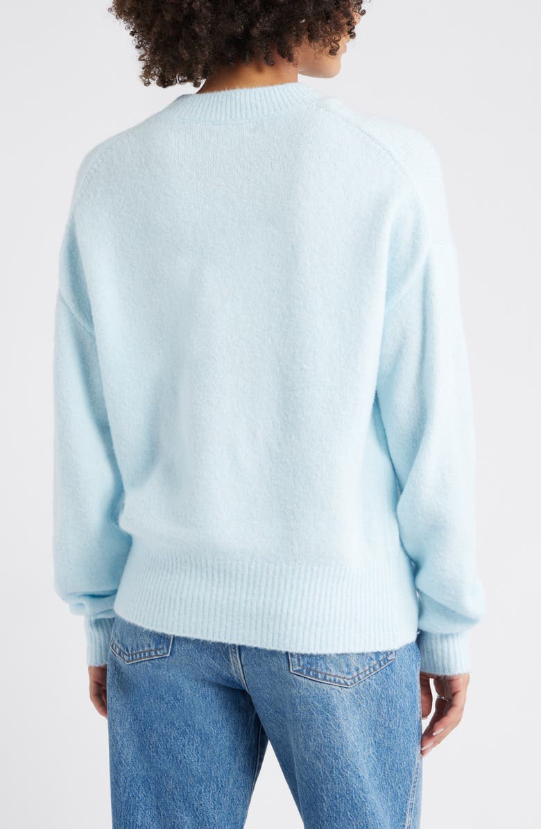 Open Edit Cozy Crewneck Sweater, Alternate, color, Blue Delicate