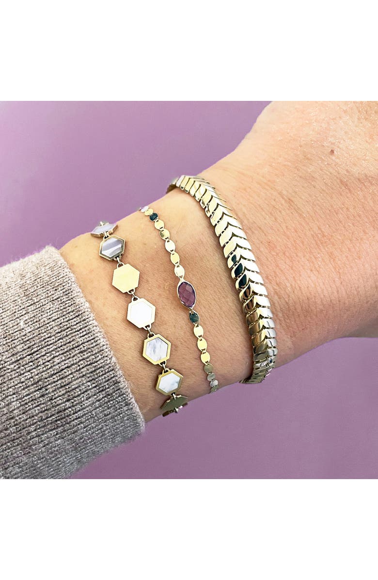 The Lovery Fine Jewelry Amethyst Disco Chain Bracelet, Alternate, color, Amethyst