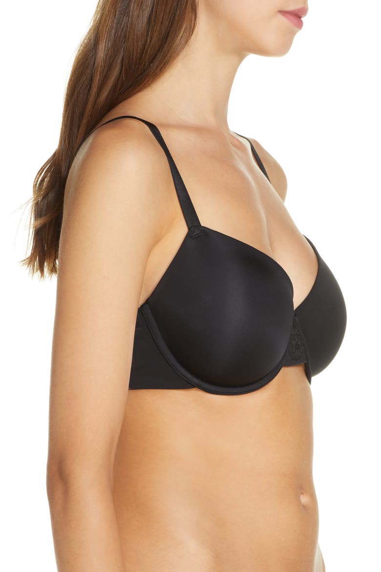 Lace Impression Underwire Contour Bra, Alternate, color, BLACK