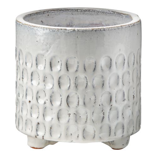 Tag Imprint Leaf Terracotta Planter With Feet Decorative Use In Silver