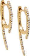 BY ADINA EDEN Diamond Curved Claw Huggie Earring 14K