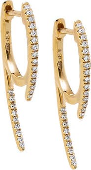 BY ADINA EDEN Diamond Curved Claw Huggie Earring 14K