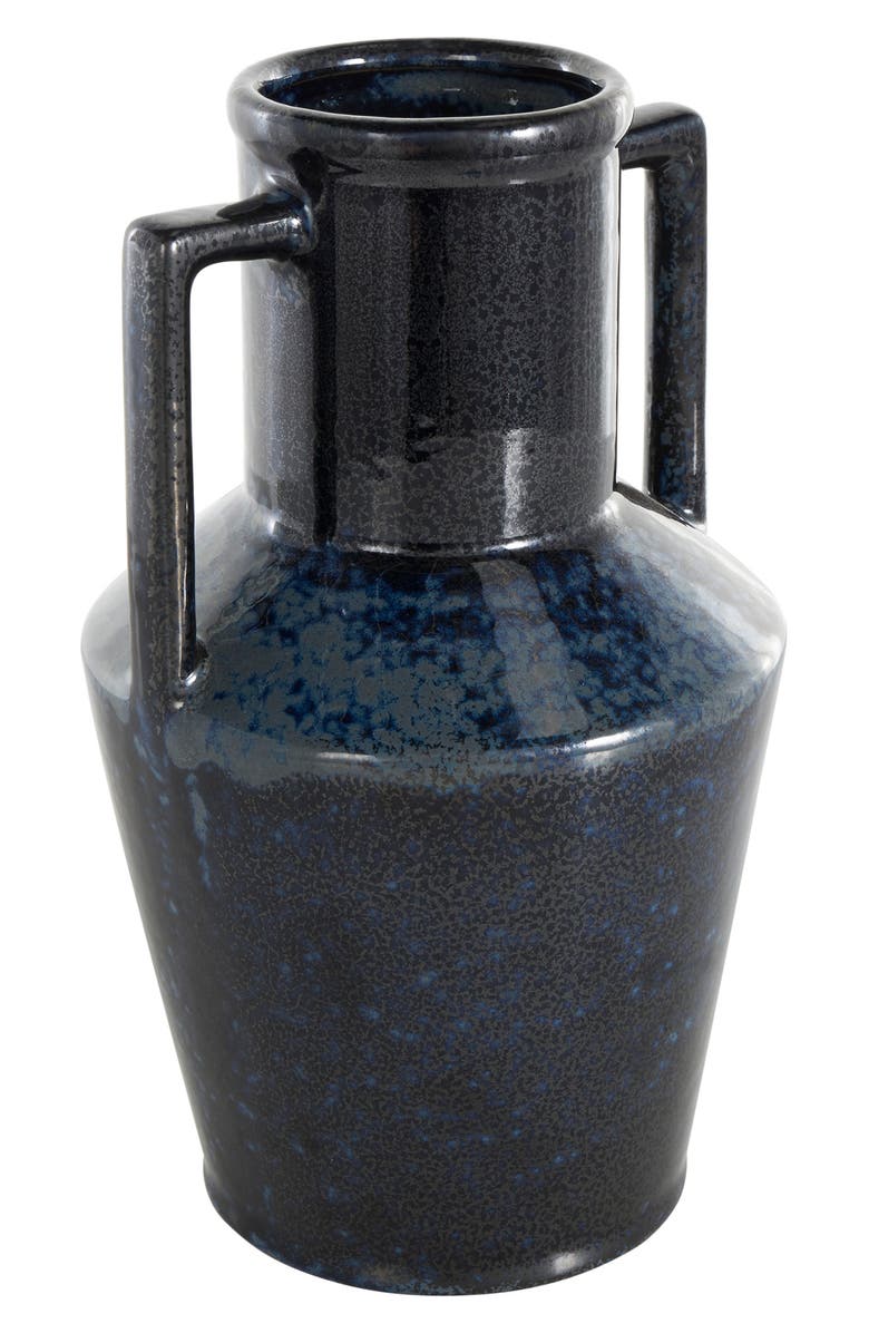 VIVIAN LUNE HOME Dark Blue Ceramic Vase, Alternate, color, Dark Blue