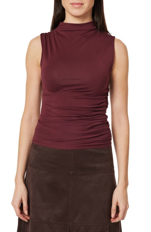 Habitual Ruched Sleeveless Top In Brown