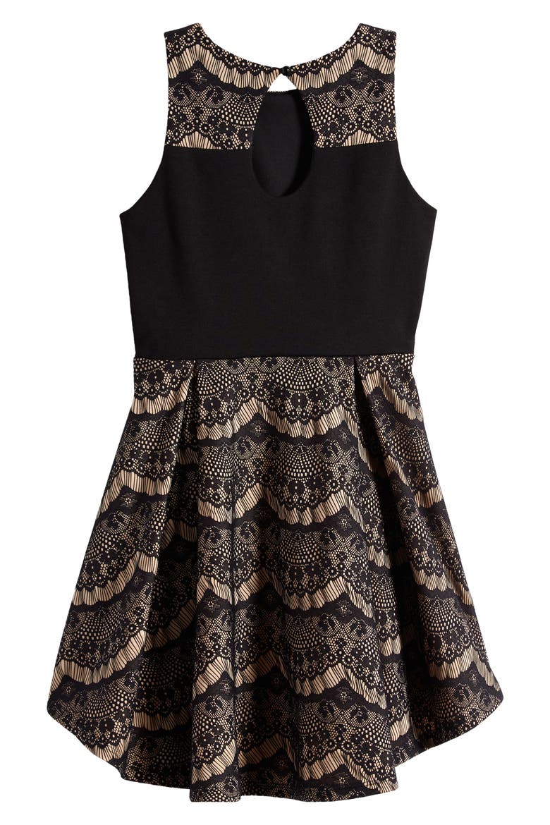 Kids' Bonded Lace Party Dress, Alternate, color, BLACK