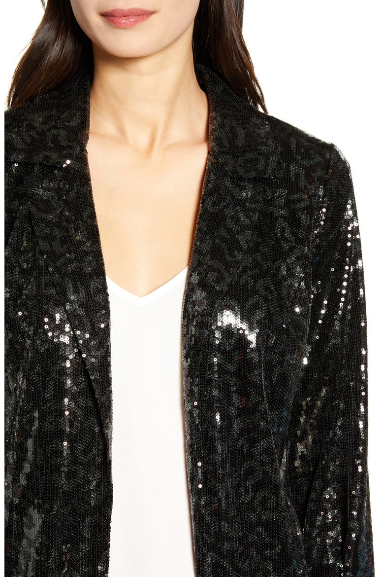 Sequin Blazer, Alternate, color, BLACK- DARK CHARCOAL SEQUIN