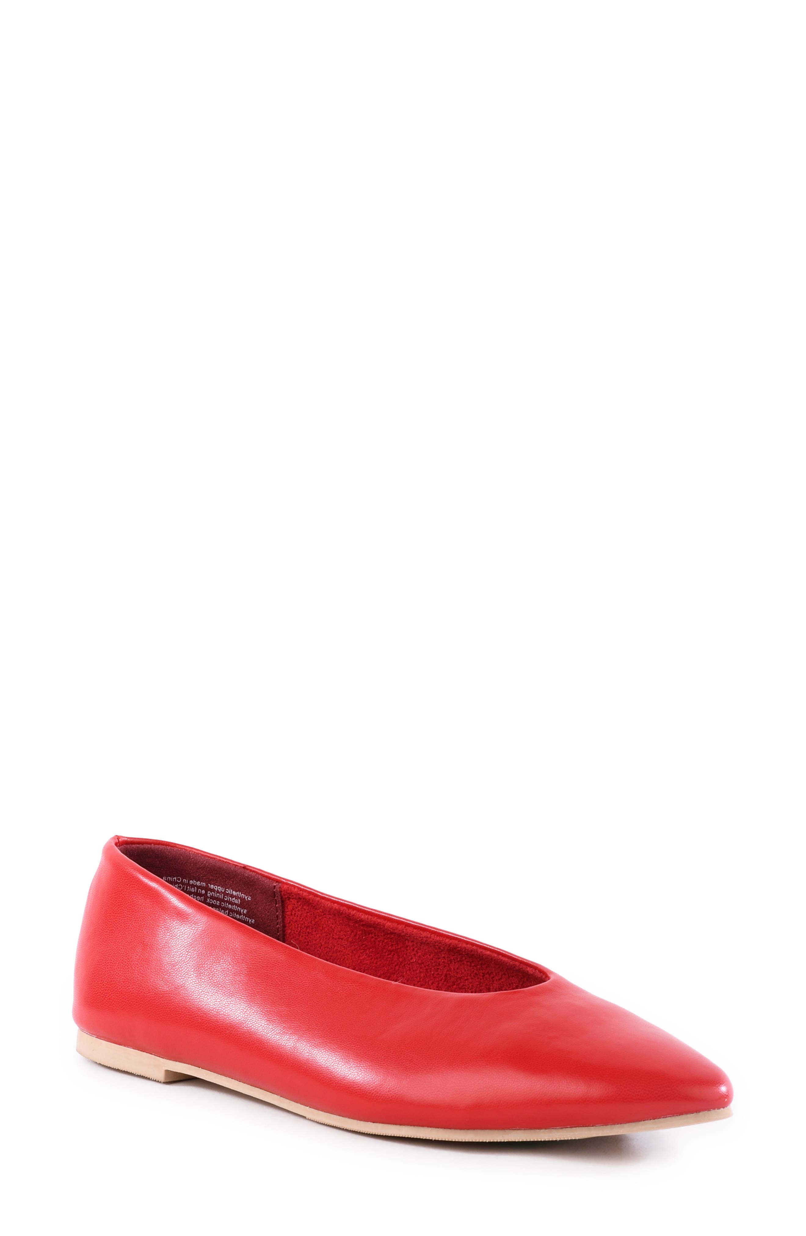 Dreamer Pointed Toe Flat, Main, color, CHERRY