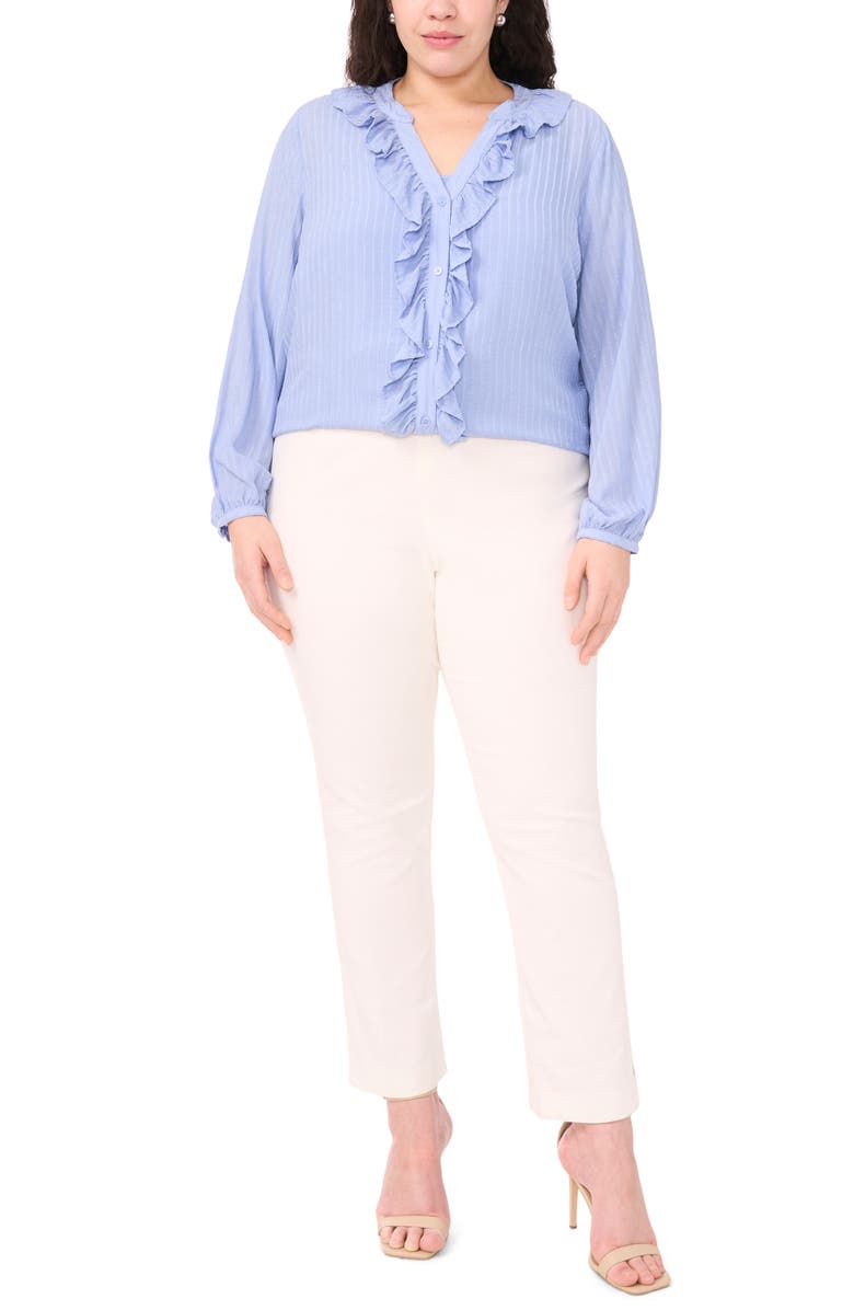Halogen<sup>®</sup> Ruffle Placket Button-Up Shirt, Alternate, color, Forever Blue