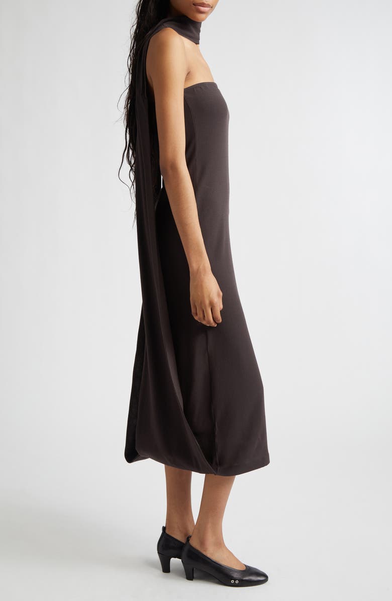 Paloma Wool Alberch Strapless Wool Blend Dress with Attached Scarf, Alternate, color, Grey