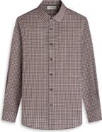 Bugatchi Julian Shaped Fit Grid Check Button-Up Shirt