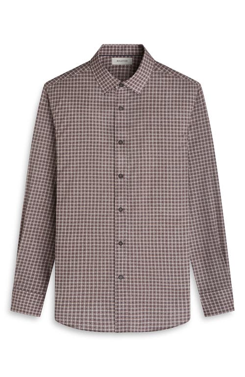 Bugatchi Julian Shaped Fit Grid Check Button-up Shirt In Gray