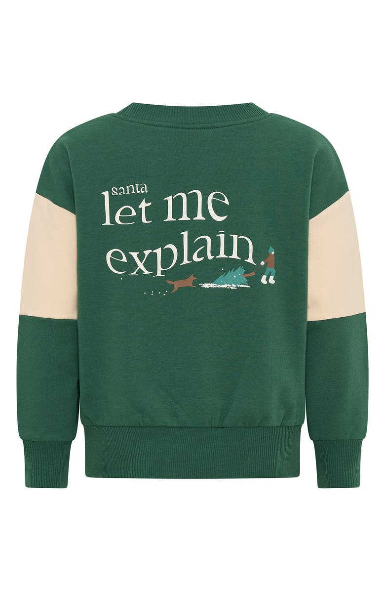 TINY TRIBE Kids' Santa Fleece Graphic Sweatshirt, Alternate, color, Green