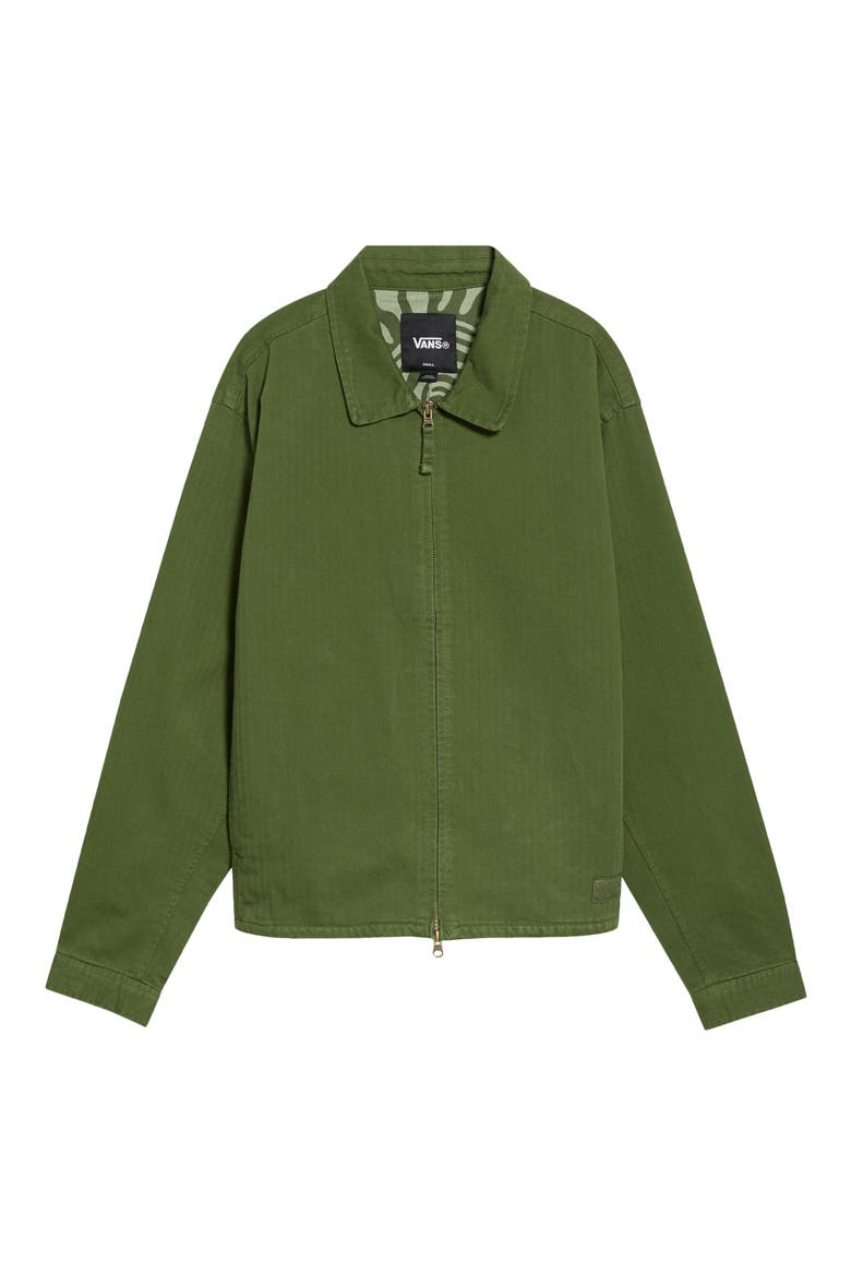 Herringbone Cotton Jacket, Main, color, GREEN BALSAM