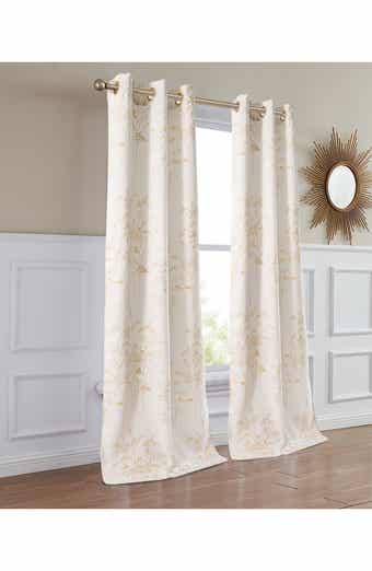 DAINTY HOME Set of 2 Floral Room Darkening Curtains