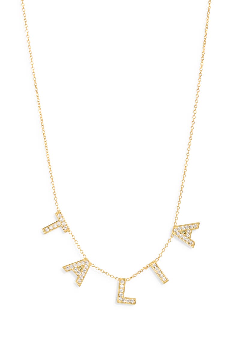 It's All in a Name Bold Personalized Pendant Necklace, Main, color, GOLD