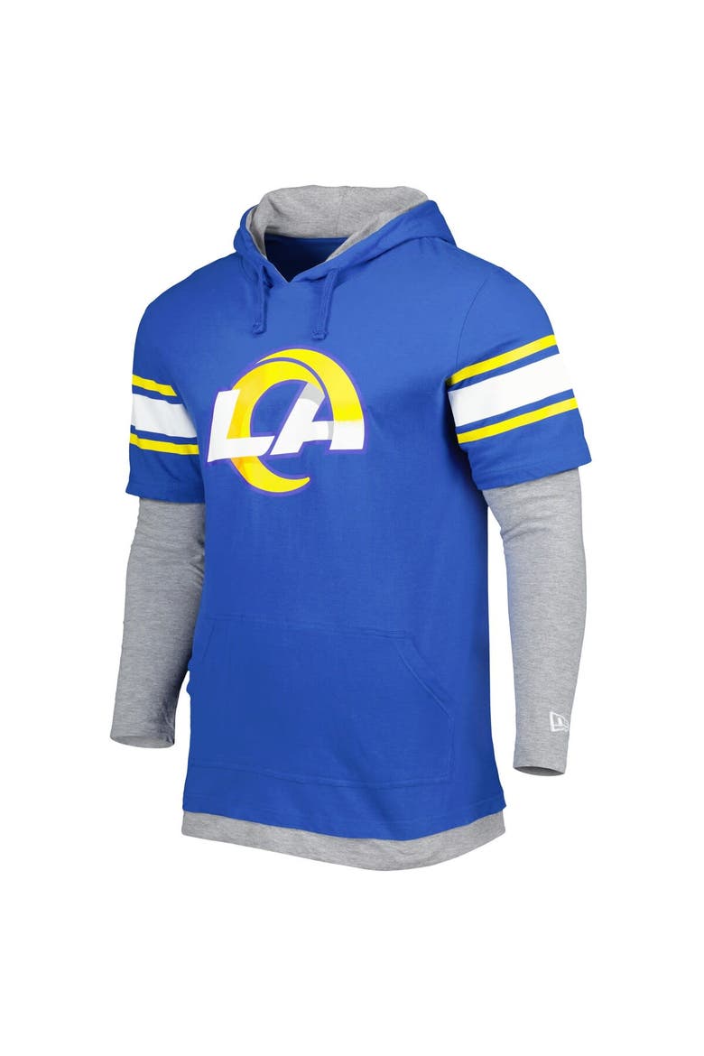 Men's New Era Royal Los Angeles Rams Long Sleeve Hoodie T-Shirt, Alternate, color, Royal