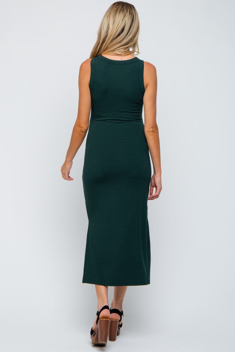 Ribbed Side Slit Tank Dress, Alternate, color, Forest Green